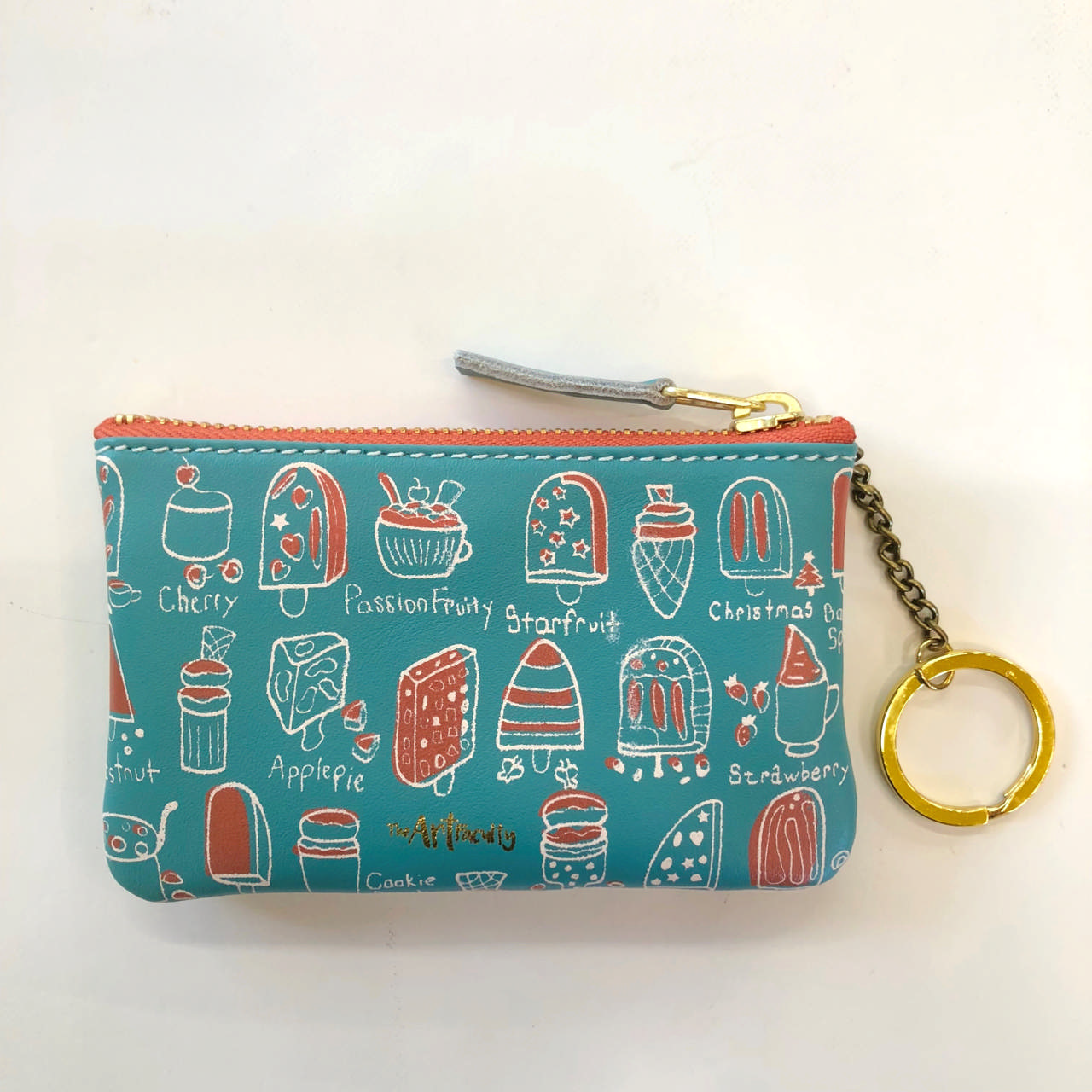 Mini Zip Pouch Teal & Orange - Ice Cream