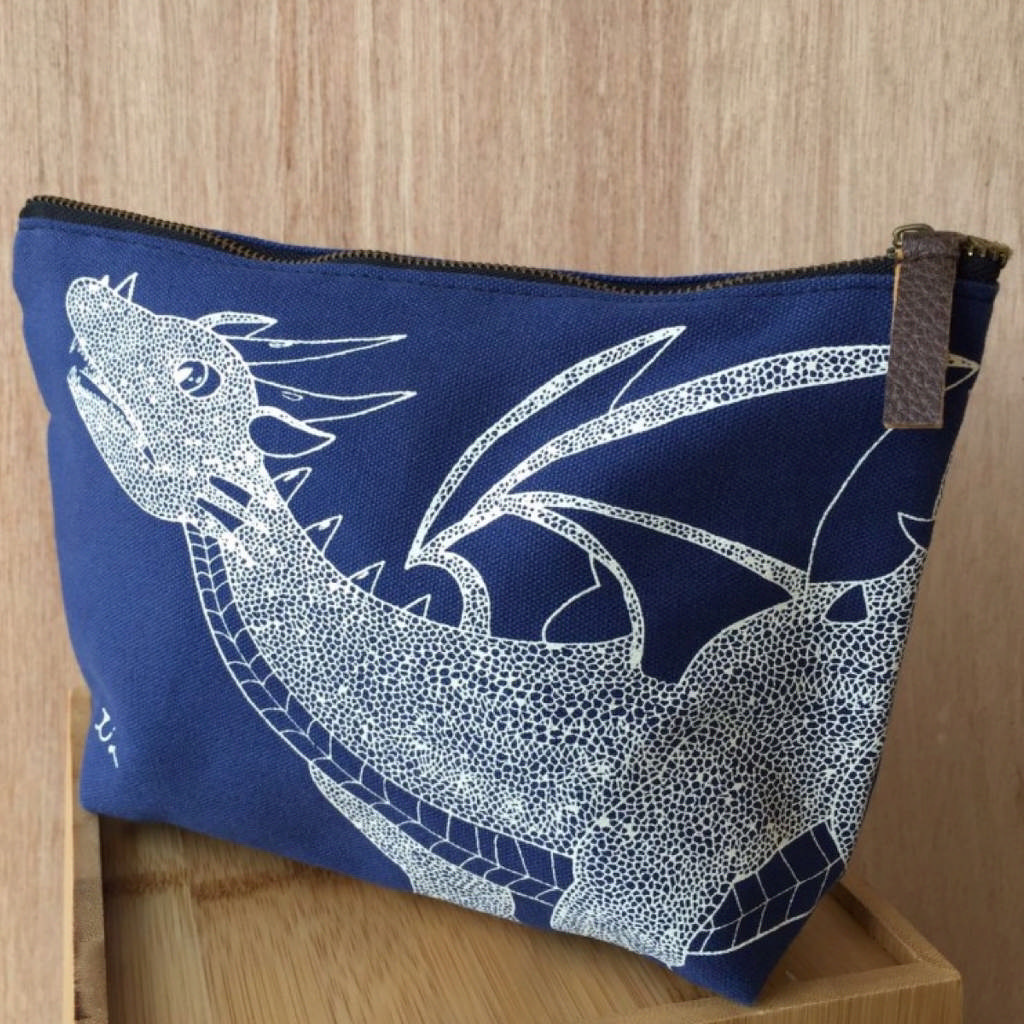 Denim Pouch-Dragon